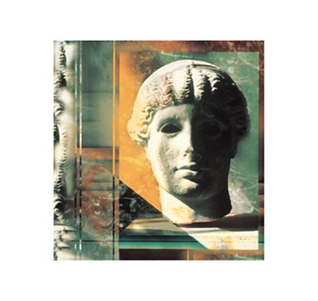 Framed Composite of Statue's Head Print