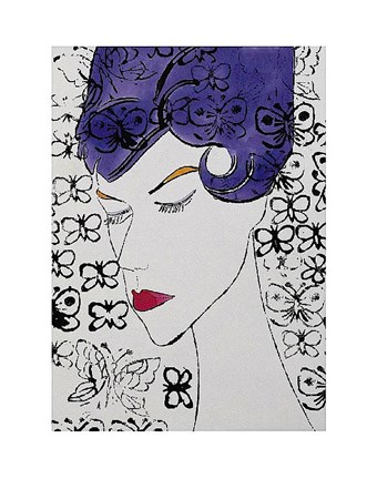 Framed Female Head With Stamps, c. 1959 Print