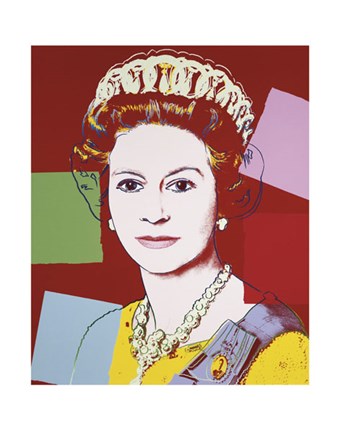 Framed Reigning Queens: Queen Elizabeth II of the United Kingdom, 1985 (dark outline) Print