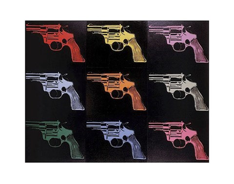 Framed Gun, c. 1982 (many/rainbow) Print