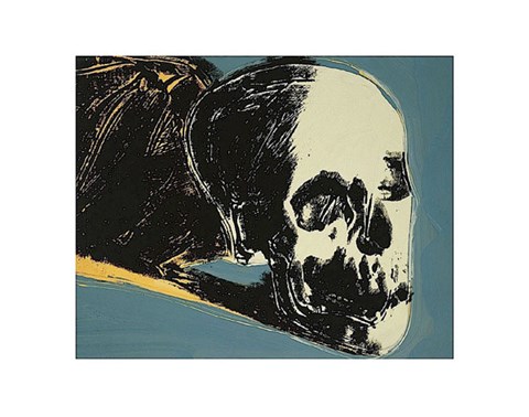 Framed Skull, 1976 (yellow on teal) Print