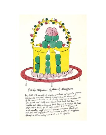 Framed Wild Raspberries by Andy Warhol and Suzie Frankfurt, 1959  (yellow and green) Print