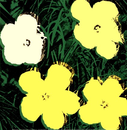 Framed Flowers, 1970 (4 yellow) Print
