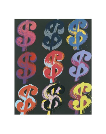 Framed $9, 1982 (on black) Print