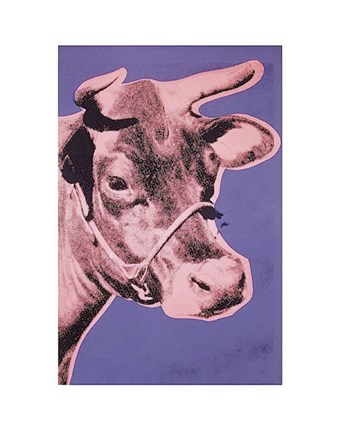 Framed Cow, 1976 (pink &amp; purple) Print