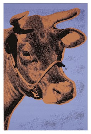 Framed Cow, 1971 (purple &amp; orange) Print