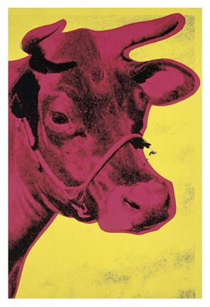 Framed Cow, 1966 (yellow &amp; pink) Print