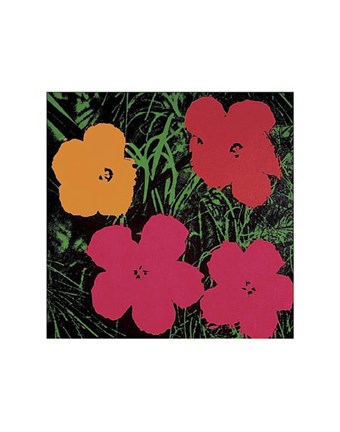 Framed Flowers, 1964 (1 red, 1 yellow, 2 pink) Print
