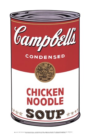 Framed Campbell&#39;s Soup I:  Chicken Noodle, 1968 Print
