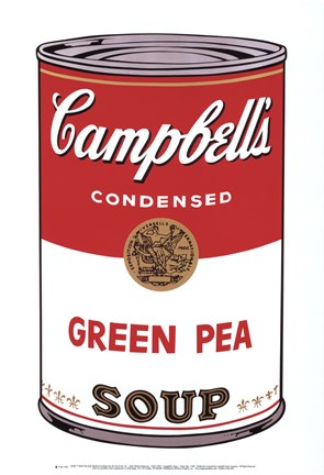 Framed Campbell&#39;s Soup I:  Green Pea, 1968 Print