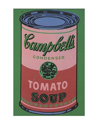 Framed Colored Campbell&#39;s Soup Can, 1965 (red &amp; green) Print