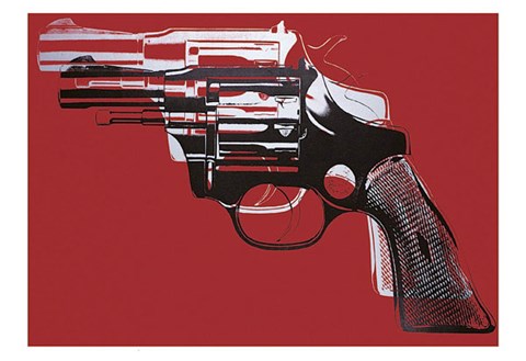 Framed Guns, c. 1981-82 (white and black on red) Print