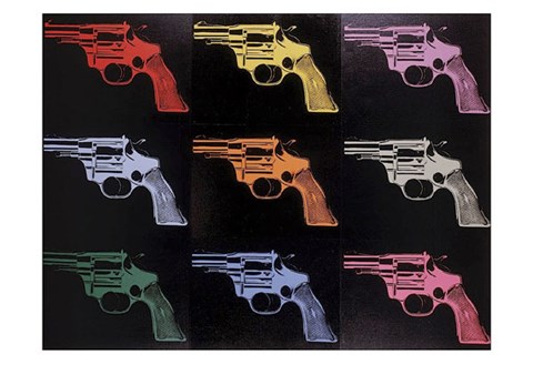 Framed Gun, c. 1982 (many/rainbow) Print