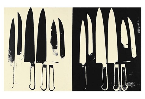 Framed Knives, c. 1981-82  (cream and black) Print