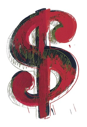Framed Dollar Sign, 1981 (red) Print