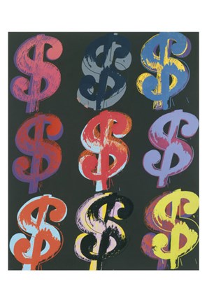 Framed $9, 1982 (on black) Print