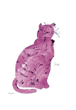 Framed Cat From 25 Cats Named Sam and One Blue Pussy, c.1954 (Pink Sam) Print