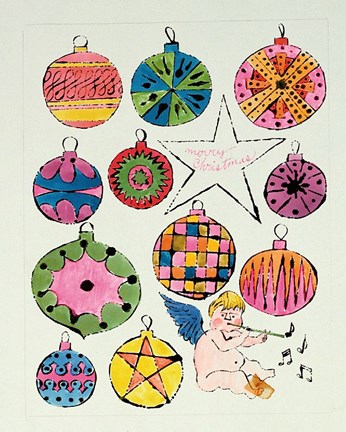 Framed Fairy and Christmas Ornaments, ca. 1953-1955 Print