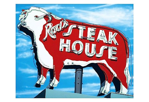 Framed Rod&#39;s Steakhouse Print