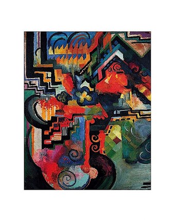 Framed Colored composition (Hommage a` Sebastin Johann Bach) Print