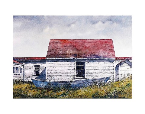 Framed Blue Dory, Monhegan Print