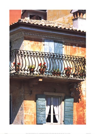 Framed Iron Balcony, Italy Print