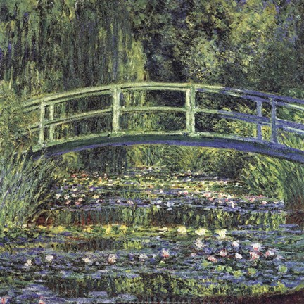 Framed Water Lily Pond, 1899 (blue) Print