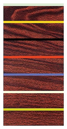 Framed Woodgrain &amp; Stripe Print