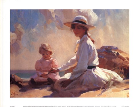 Framed Summer on the Beach Print