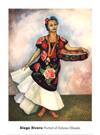 Framed Portrait of Dolores Olmedo Print