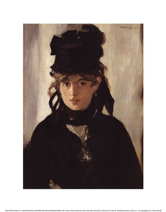 Framed Berthe Morisot with Bouquet of Violets, 1872 Print