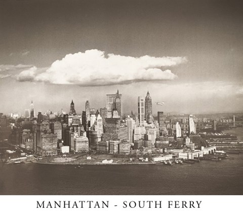 Framed Manhattan-South Ferry Print