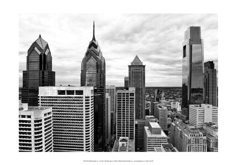 Framed Philly Skyline (b/w) Print