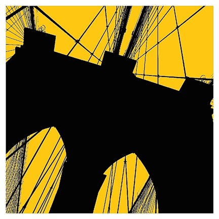 Framed Brooklyn Bridge (yellow) Print