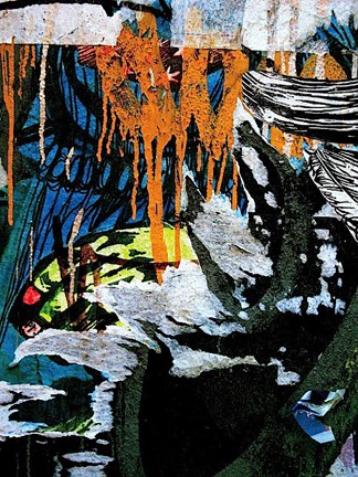 Framed Blue Orange Layers 3 Print