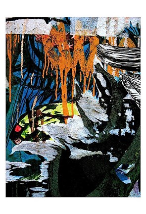 Framed Blue Orange Layers 3 Print