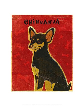 Framed Chihuahua (black and tan) Print