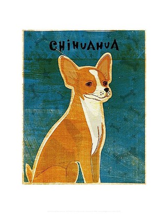 Framed Chihuahua (red) Print