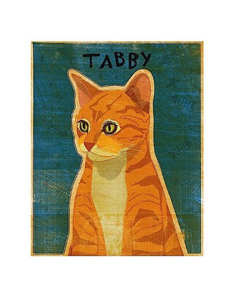 Framed Tabby (orange) Print