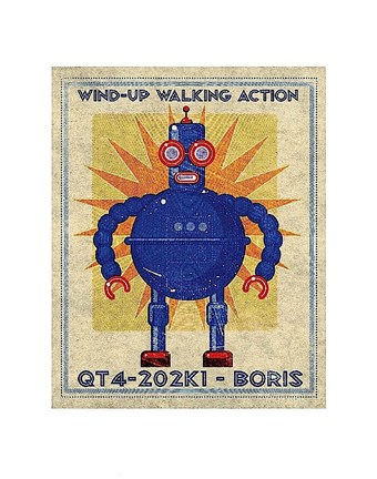 Framed Boris Box Art Robot Print