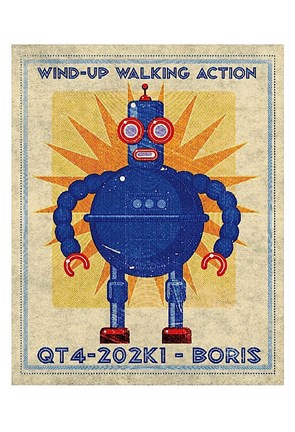 Framed Boris Box Art Robot Print