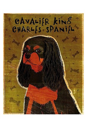 Framed Cavalier King Charles (black and tan) Print