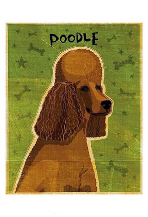 Framed Poodle (brown) Print