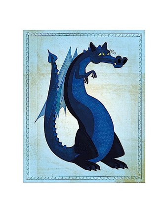 Framed Blue Dragon Print