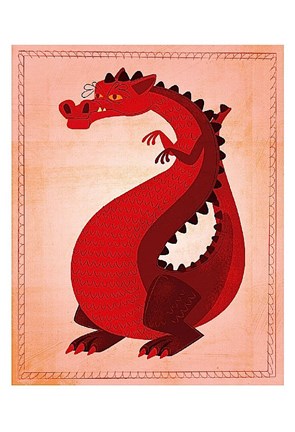 Framed Red Dragon Print