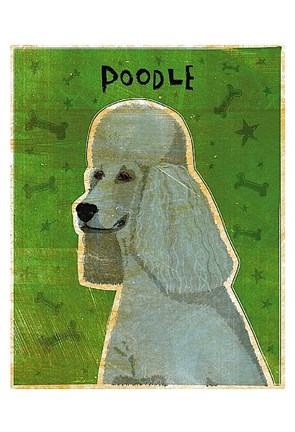 Framed Poodle (grey) Print