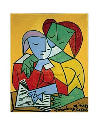 Framed Two Girls Reading Print