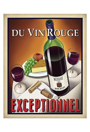 Framed Du Vin Rouge Exceptionnel Print