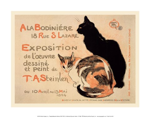 Framed la Bodiniere/Exposition Steinlen Print