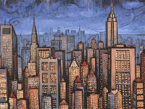 Framed Twilight Skyline Print